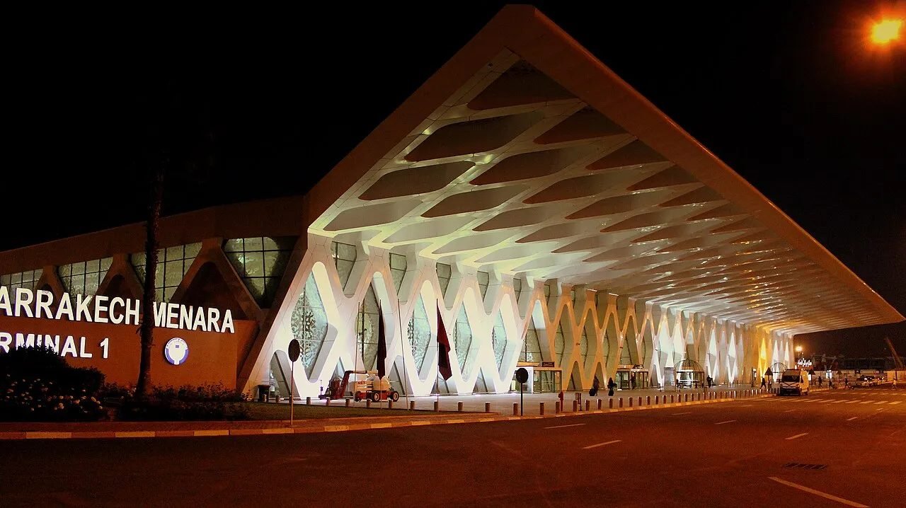 Modern terminal building of Marrakech Menara Airport