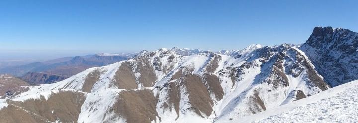 Snow-covered slopes of Oukaimeden ski area in the High Atlas