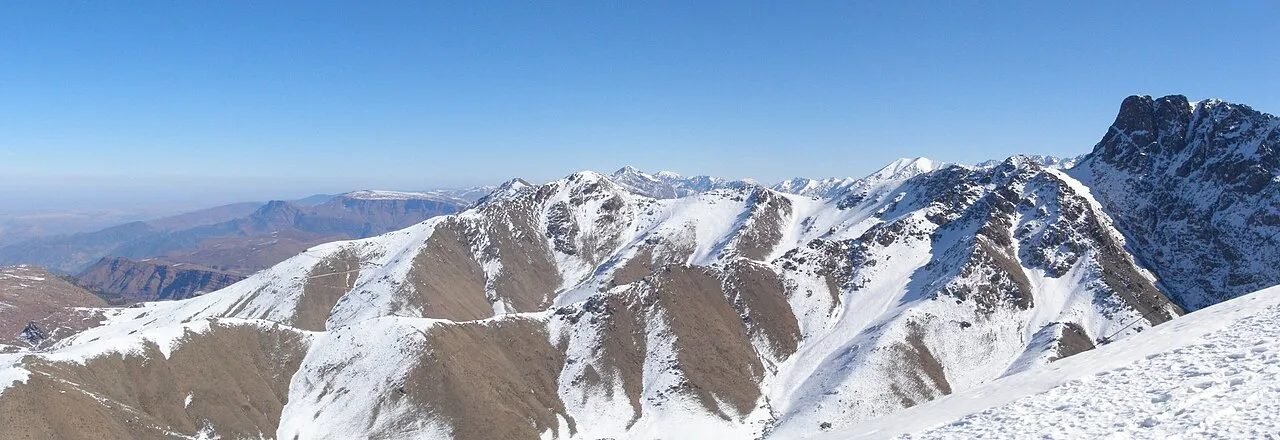 Snow-covered slopes of Oukaimeden ski area in the High Atlas
