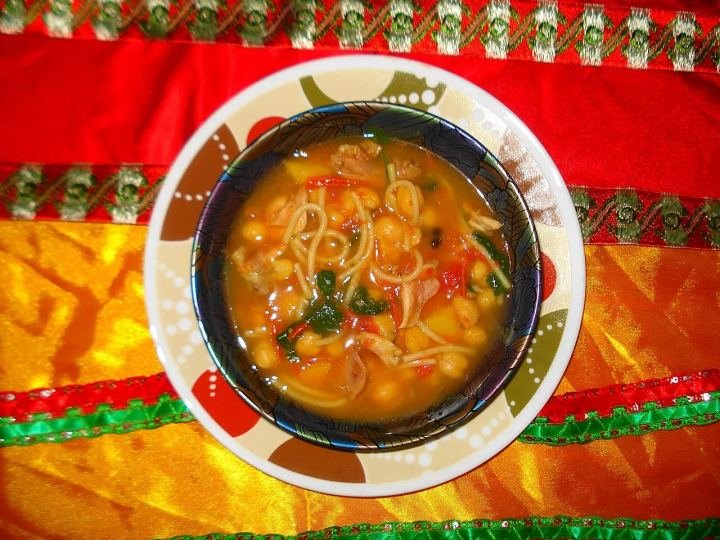 Bowl of harira, the Moroccan soup traditionally served at iftar